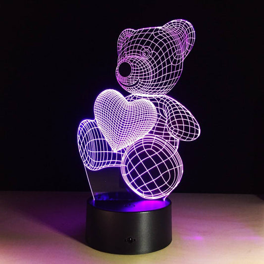 Love Bear 3D Illusion Lamp